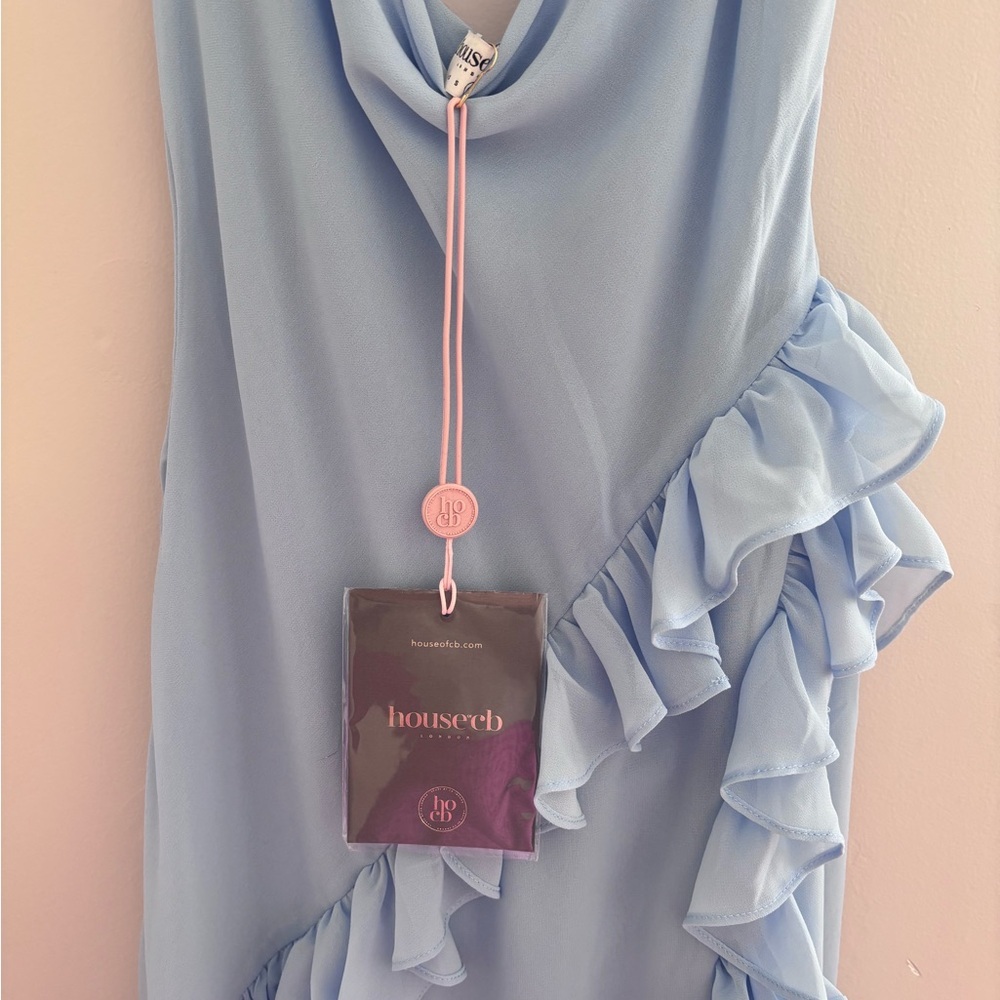NWT House of CB | Ariela Soft Blue Ruffle Maxi Dress (sold out style/size) - Picture 16 of 16